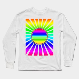 Retro Rainbow Sun Long Sleeve T-Shirt